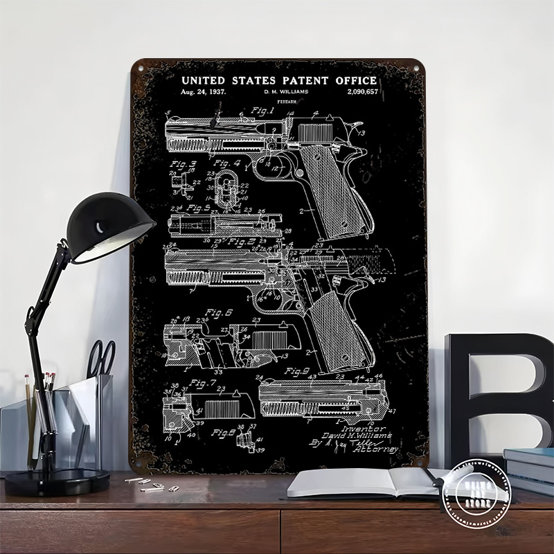 Gun Patent Tinplate Poster Cus - Retro Gaming Gun ulasan dan harga