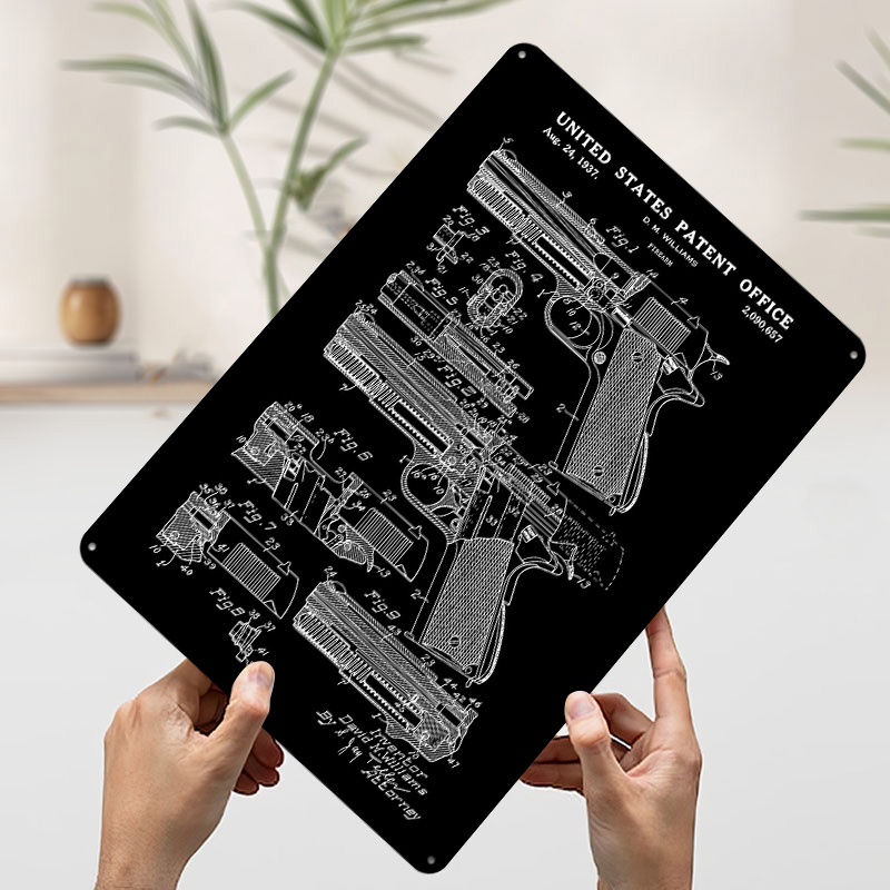 Gun Patent Tinplate Poster Cus - Retro Gaming Gun ulasan dan harga
