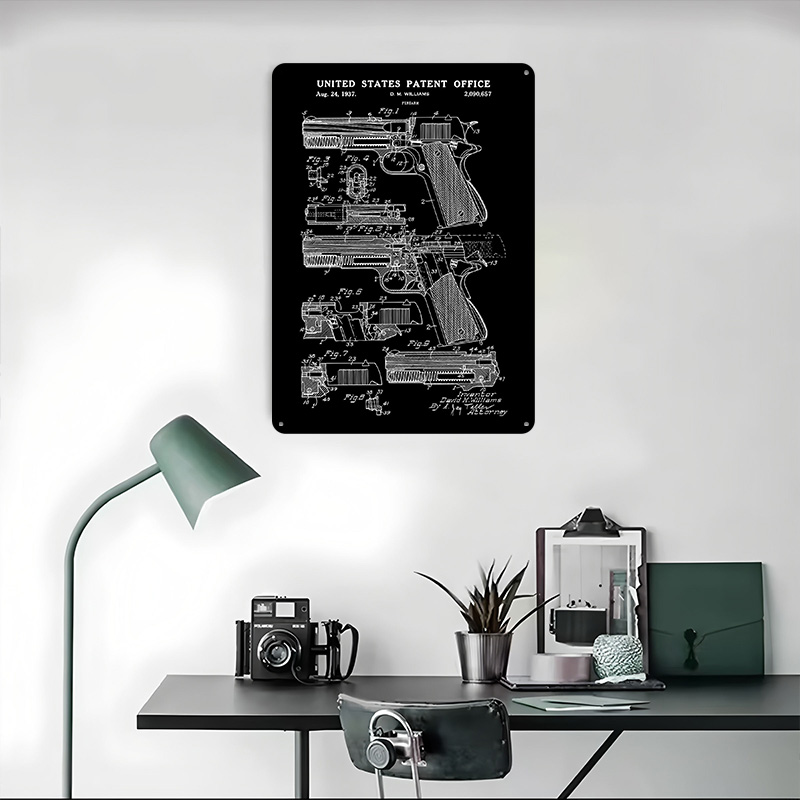 Gun Patent Tinplate Poster Cus - Retro Gaming Gun ulasan dan harga