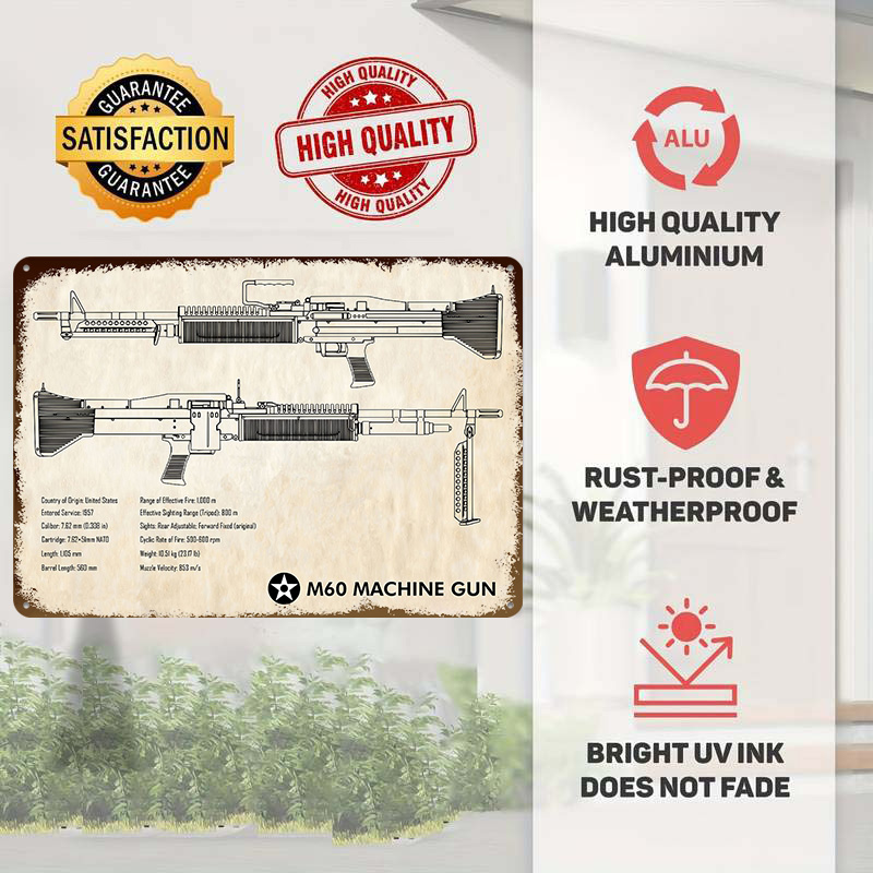 M60 Machine Gun Paper Tin Post - Retro Gaming Gun ulasan dan harga
