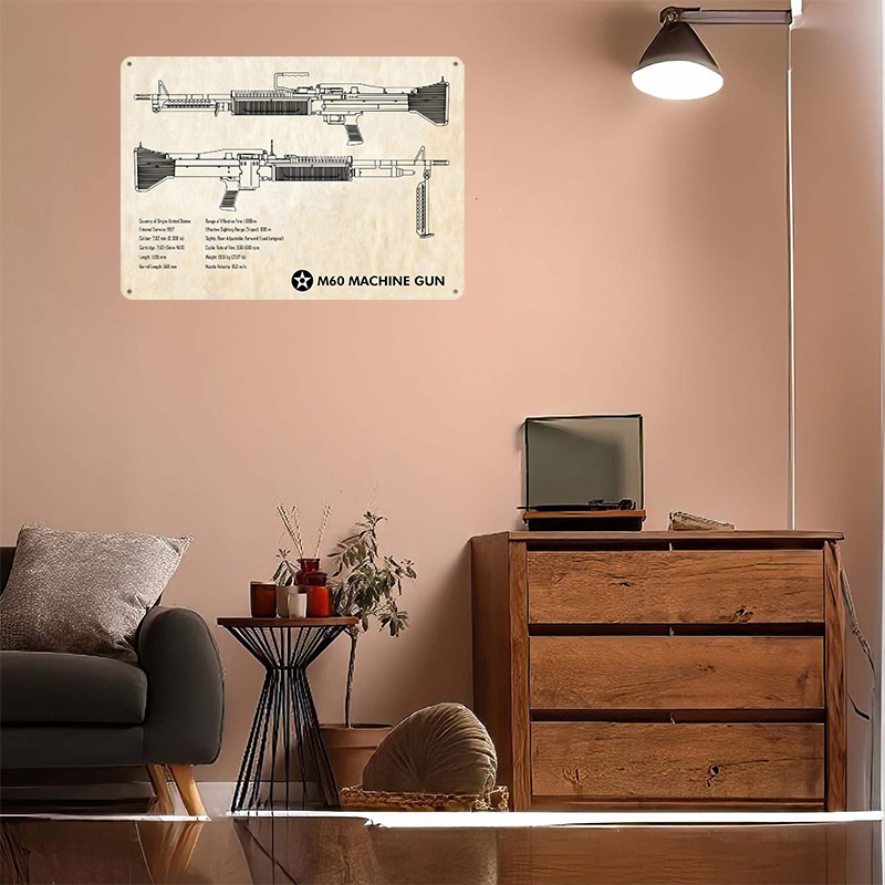 M60 Machine Gun Paper Tin Post - Retro Gaming Gun ulasan dan harga