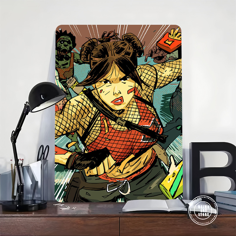Woman Fighting Zombies With Gu - Retro Gaming Gun ulasan dan harga