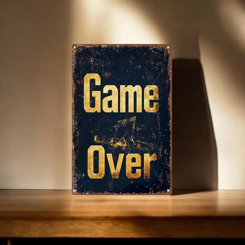 Vintage Game Over Metal Tin Si - Retro Gaming Us ulasan dan harga