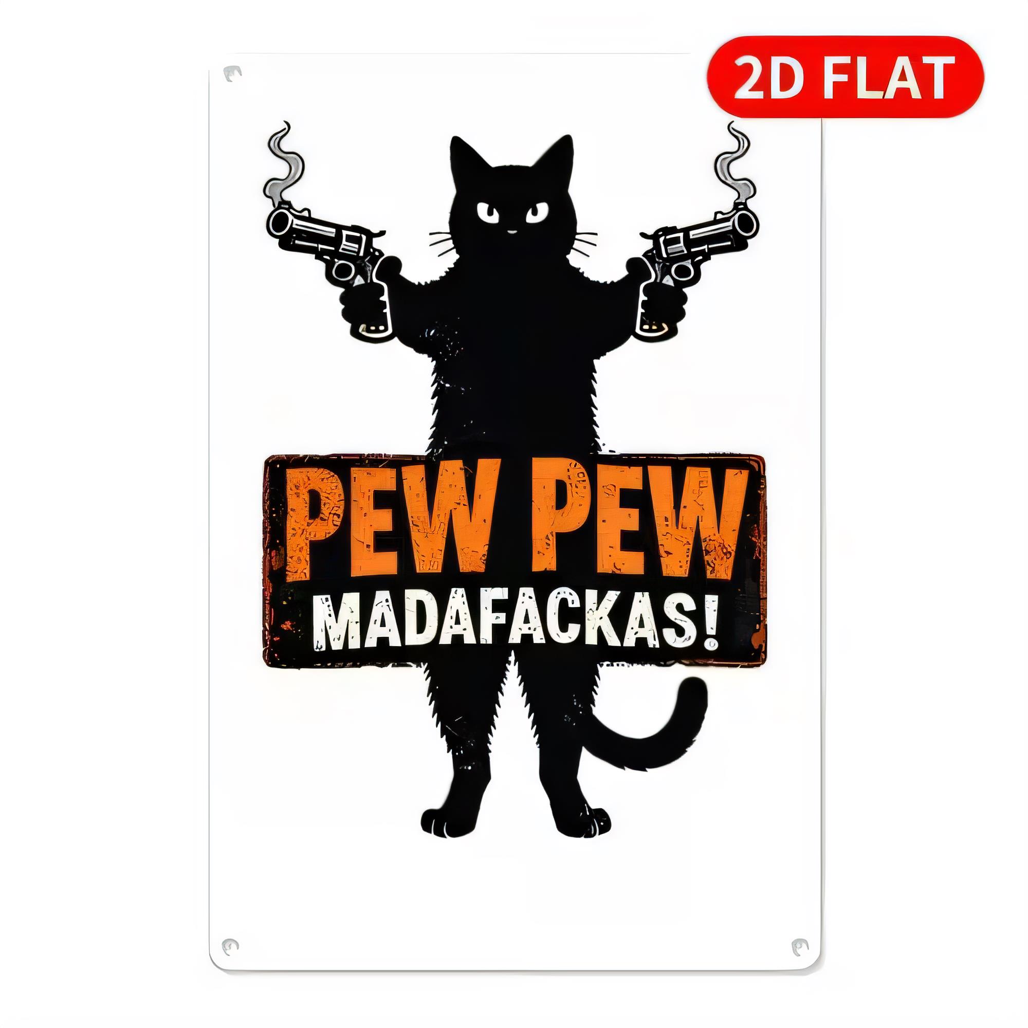 Tin Sign  Pew Pew Madafakkas F - Retro Gaming Gun ulasan dan harga