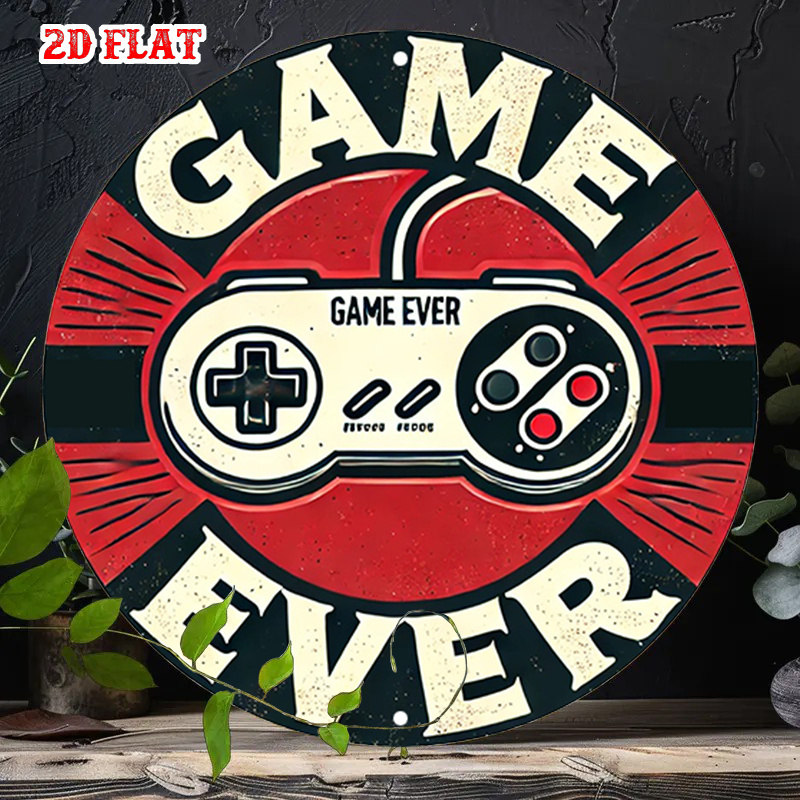 2D Flat 1pc Retro Gaming Round - Retro Gaming Us ulasan dan harga