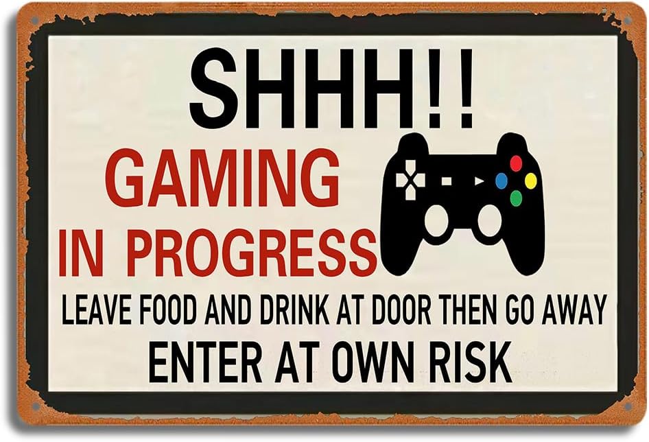 Retro Gaming Metal Tin Sign, S - Retro Gaming Us ulasan dan harga